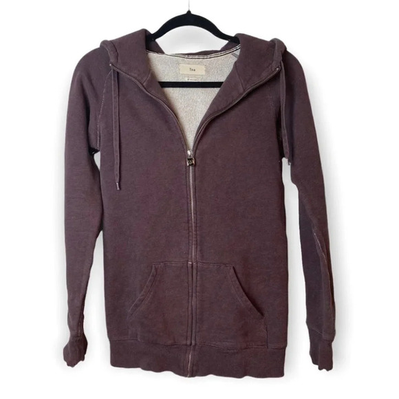 Tna Deep Purple  Zip Up Long Hoodie - Picture 1 of 11